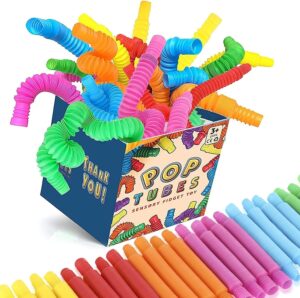 pop tubes mini 24 pack, sensory fidget party favors bulk toys for kids, stress relief toys for adhd, add toddlers, diy learning for preschool, fidget toys for kids party favors classroom prize