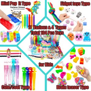 104 PCS Party Favors Toys for kids,Assortment Premium for All Ages kids Grils,Goody Bag Fillers,classroom prizes,Treasure Chest,Prize Box Toys, pinata stuffers,Carnival Prizes for Boys and Girls 4-10