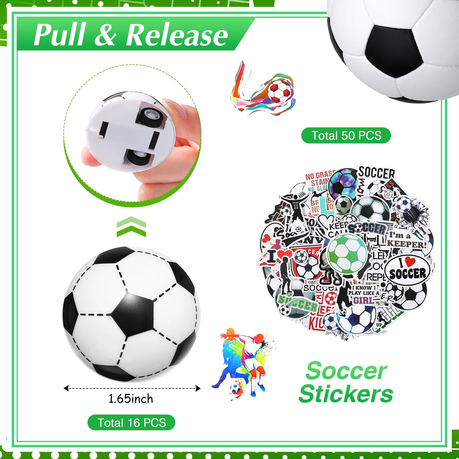 Aoriher 162 Pcs Soccer Party Favors, Soccer Party Gift Goodie Bag Fillers Foam Soccer Balls Tattoo Stickers Keychains Sticker Charm Bracelets Sport Wristband Pull Back Cars for Boy Girl Party Supplies