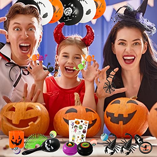 Max Fun 132pcs Halloween Party Toys Assortment for Kids Halloween Party Favors Prizes Box Toy Assortment Classroom Trick Treating Halloween Treasure Box Toys(Random)