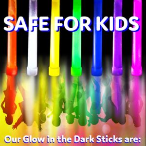 PartySticks Glow Sticks Party Supplies for Kids and Adults (50pk Assorted) - 6 Inch Bulk Glow Light Up Sticks Party Favors, Glow in the Dark Party Decorations, Waterproof Nontoxic Glow Necklaces