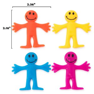 Stretchy Happy Man Toy Party Favors: Sensory Toys Set of 36 - Perfect Stretchy Toys and Small Prizes for Goody Bag Stuffers