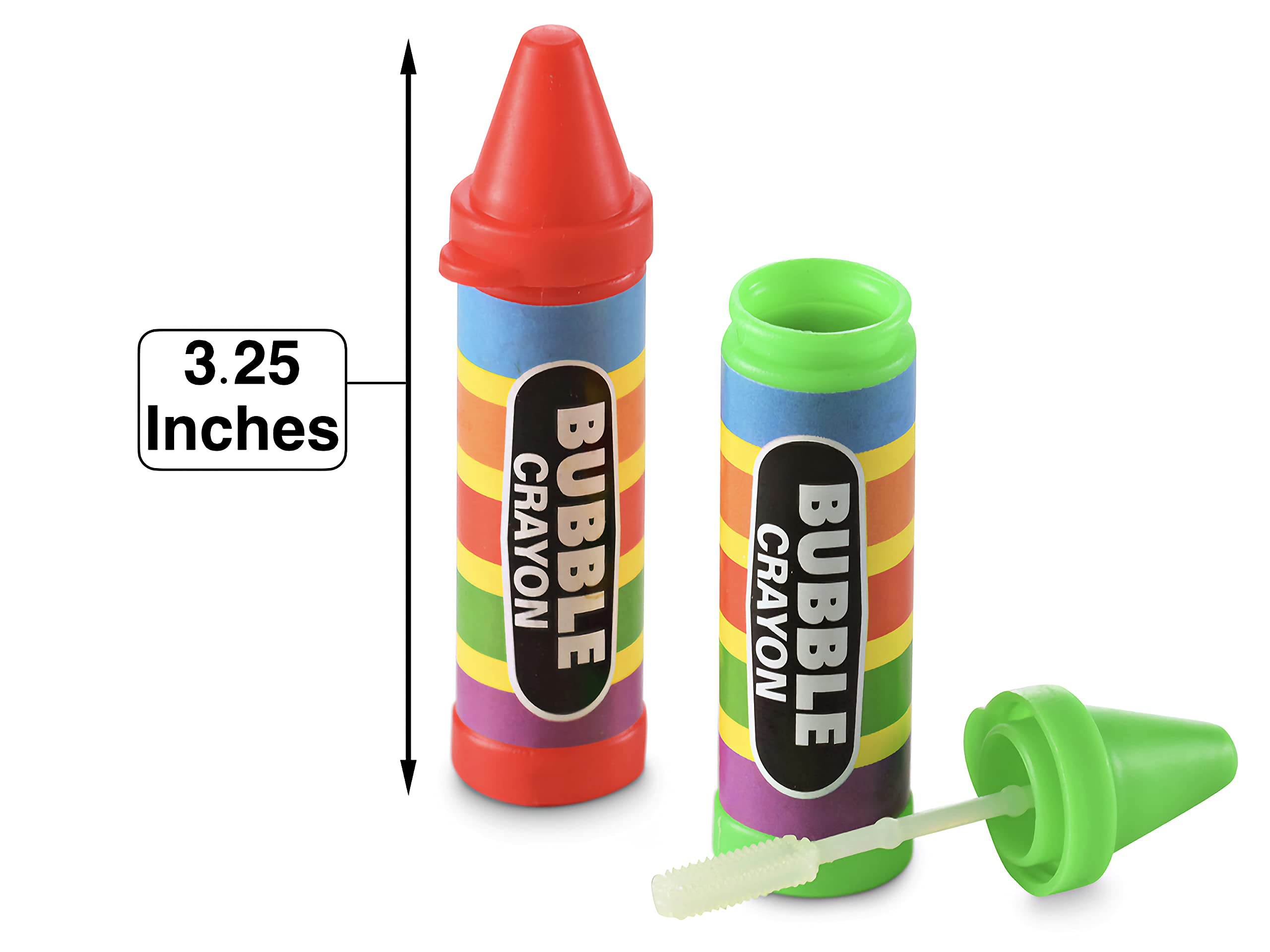 Mini Crayon Bubbles for Kids (Pack of 24) Bulk Bubble Wand Bottles in Assorted Crayons Shapes and Colors, Non-Toxic Blowing Bubbles Party Favors for Kids, Outdoor Novelty Summer Toy (0.5 Oz)