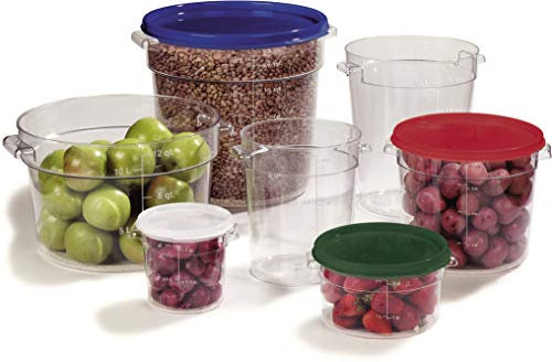 Carlisle FoodService Products Storplus Round Food Storage Container with Stackable Design for Catering, Buffets, Restaurants, Polycarbonate (Pc), 2 Quart, Clear