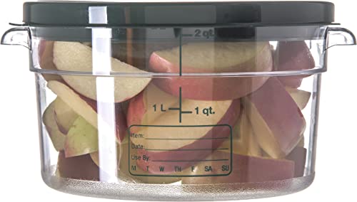 Carlisle FoodService Products Storplus Round Food Storage Container with Stackable Design for Catering, Buffets, Restaurants, Polycarbonate (Pc), 2 Quart, Clear