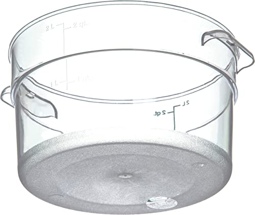 Carlisle FoodService Products Storplus Round Food Storage Container with Stackable Design for Catering, Buffets, Restaurants, Polycarbonate (Pc), 2 Quart, Clear