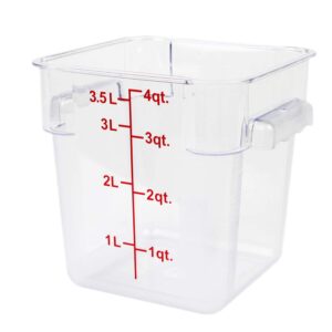 excellante 4-quart polycarbonate square food storage containers, clear