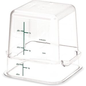 Carlisle FoodService Products Squares Square Food Storage Container with Stackable Design for Catering, Buffets, Restaurants, Polycarbonate (Pc), 4 Quarts, Clear, (Pack of 6)