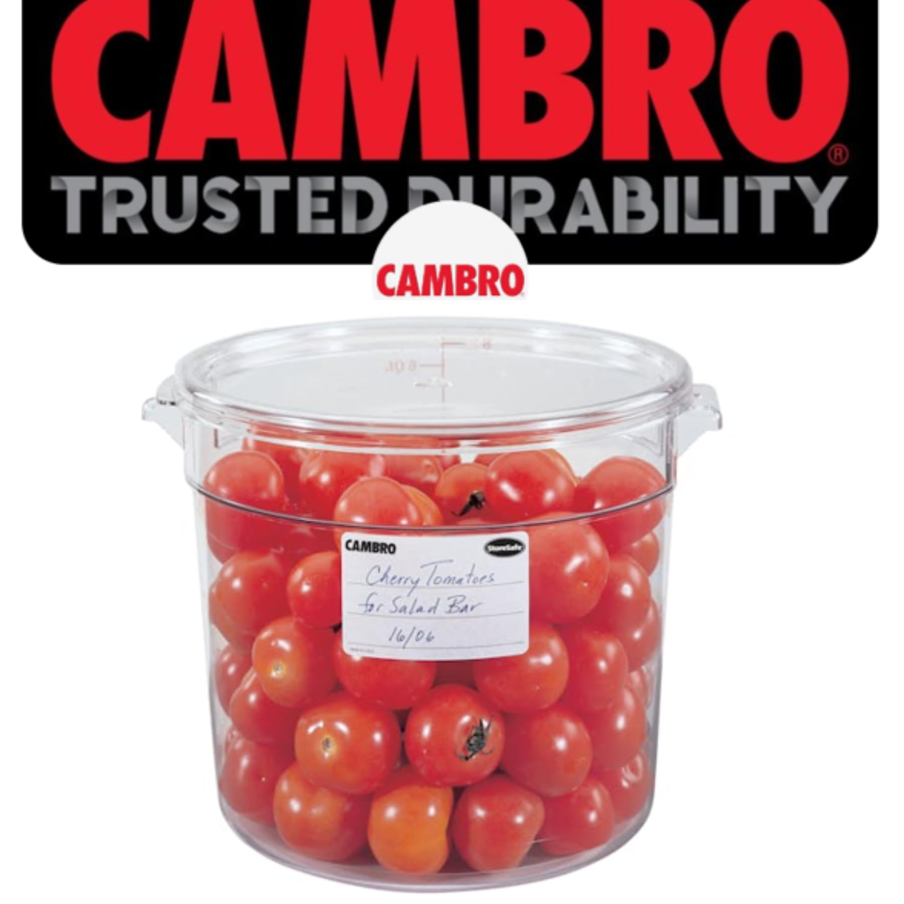 Food storage containers ,storage containers is Cambro 6 Qt. Clear Round Polycarbonate With Matching Lid,Virtually Unbreakable,Stain-resistant,Includes BETRULIGHT Fridge Decal