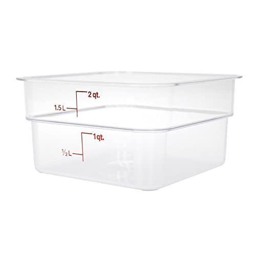 Cambro 2SFSCW135 CamSquare Food Container 2 qt. 7-1/4" x 7-1/4" x 3-7/8" clear