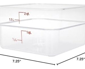 Cambro 2SFSCW135 CamSquare Food Container 2 qt. 7-1/4" x 7-1/4" x 3-7/8" clear