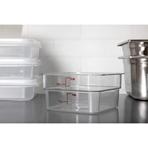 Cambro 2SFSCW135 CamSquare Food Container 2 qt. 7-1/4" x 7-1/4" x 3-7/8" clear