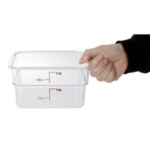 Cambro 2SFSCW135 CamSquare Food Container 2 qt. 7-1/4" x 7-1/4" x 3-7/8" clear