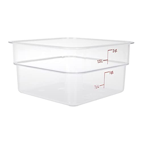 Cambro 2SFSCW135 CamSquare Food Container 2 qt. 7-1/4" x 7-1/4" x 3-7/8" clear