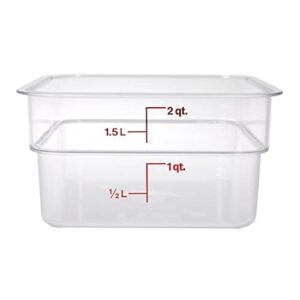 Cambro 2SFSCW135 CamSquare Food Container 2 qt. 7-1/4" x 7-1/4" x 3-7/8" clear