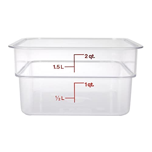 Cambro 2SFSCW135 CamSquare Food Container 2 qt. 7-1/4" x 7-1/4" x 3-7/8" clear