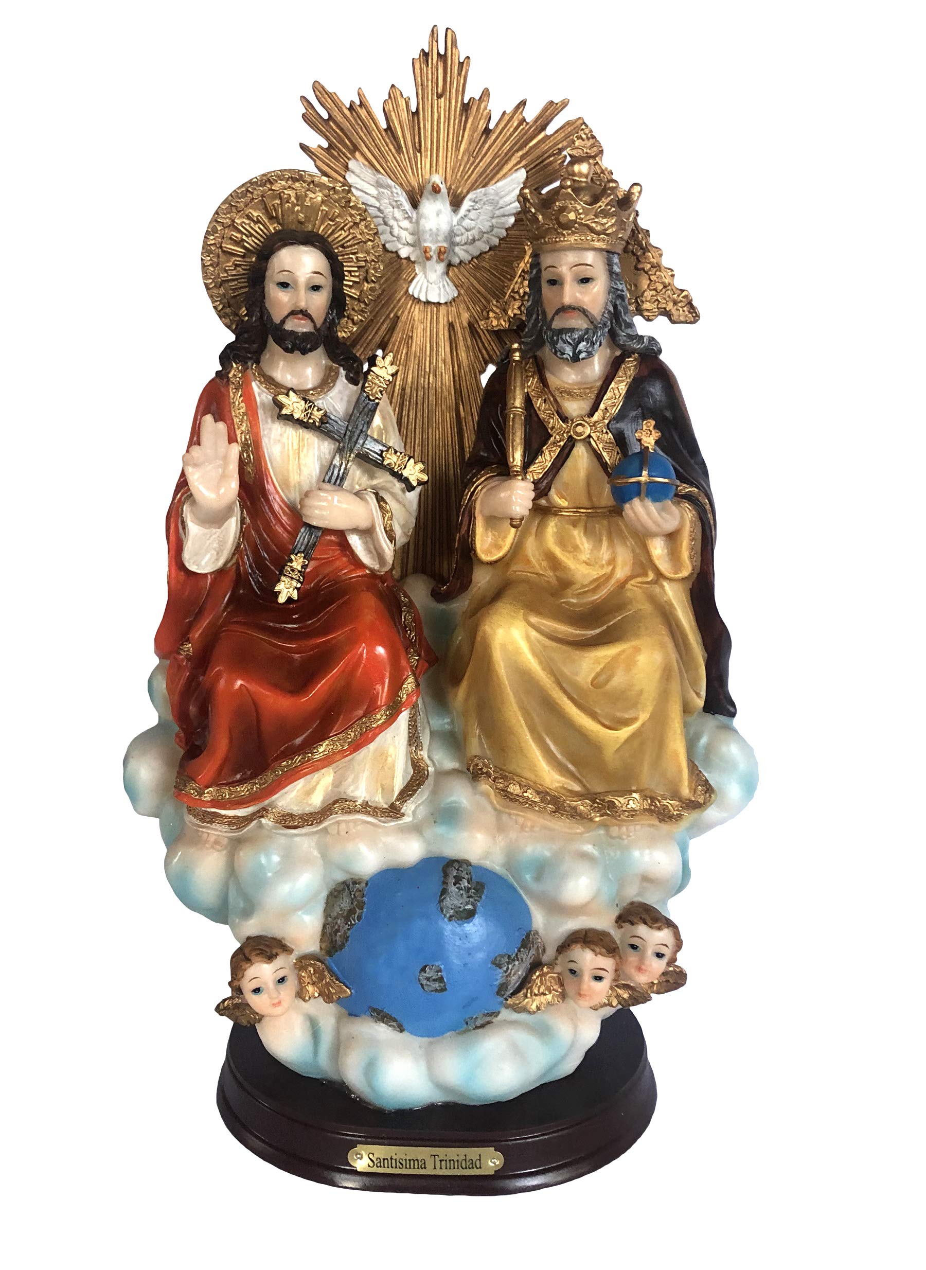 RIVYOS 12" Holy Trinity Religious Statue Figurine Estatua Santisima Trinidad Boxed Gift.