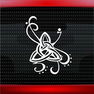 trinity celtic knot #3 christian car sticker truck window vinyl decal color: white