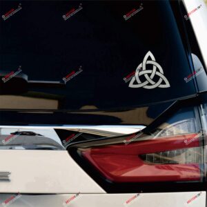 2X Silver 4'' Celtic Trinity Knot Symbol Decal Sticker Car Vinyl Die Cut no bkgrd