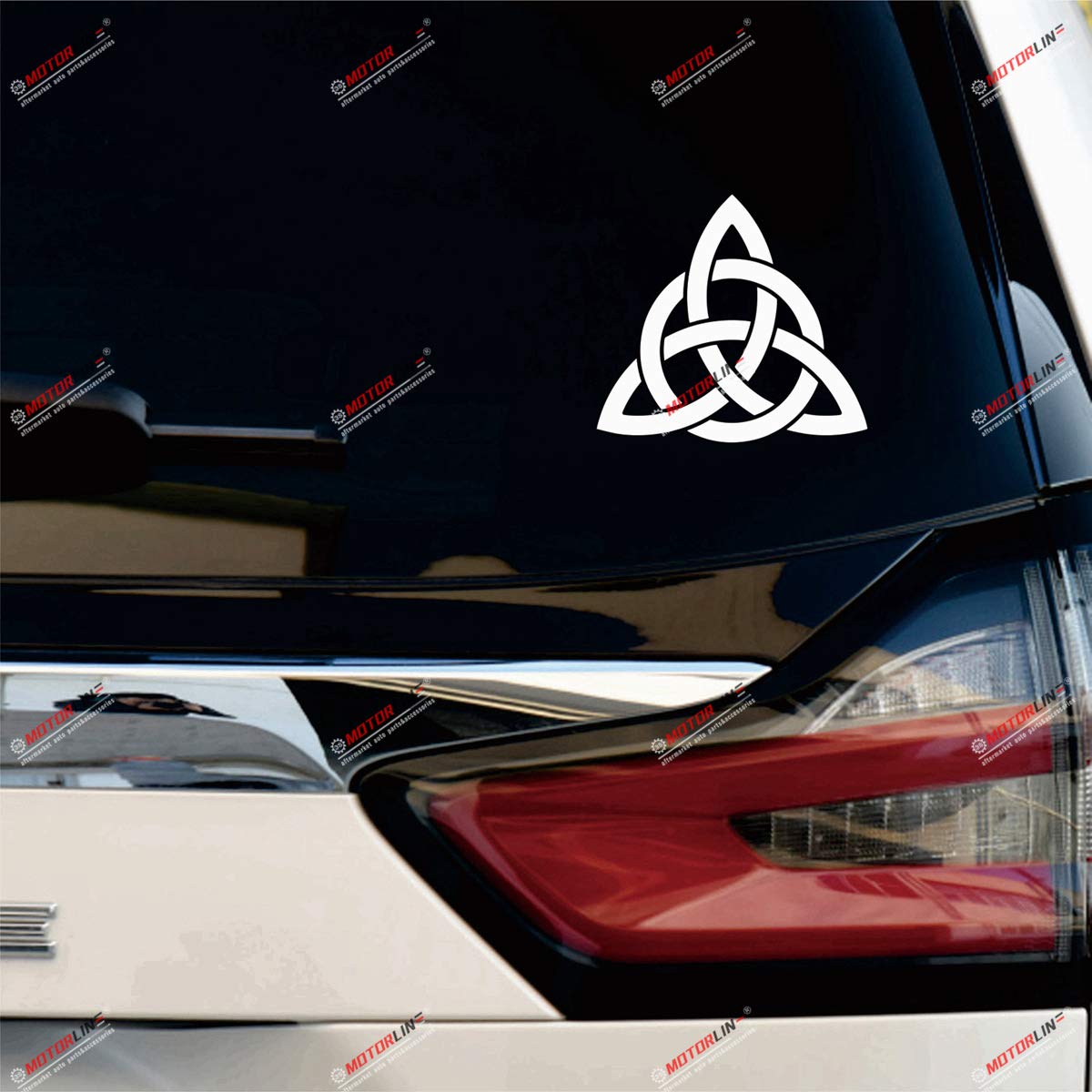 2X White 6'' Celtic Trinity Knot Symbol Decal Sticker Car Vinyl Die Cut no bkgrd