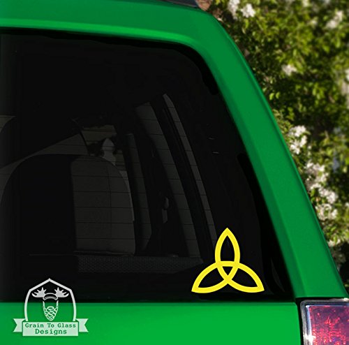 Irish Trinity Knot Vinyl Decal for Car Truck Glass Window Laptop Electronics - 5" Yellow