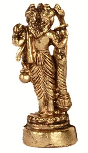 Purpledip Rare Miniature Statue Dattatreya (Brhma-Vishnu-Shiva): Holy Trinity of Hindu Gods, Unique Collectible Gift (11169)