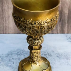 Ebros Decorative Merlin's Holy Grail The Golden Cup Of Life Decorative Chalice Ceremonial Cup Arthurian Legends Medieval Accent Decor