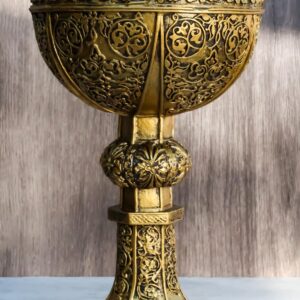 Ebros Decorative Merlin's Holy Grail The Golden Cup Of Life Decorative Chalice Ceremonial Cup Arthurian Legends Medieval Accent Decor