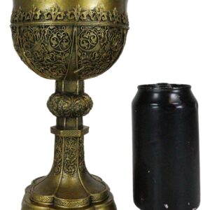 Ebros Decorative Merlin's Holy Grail The Golden Cup Of Life Decorative Chalice Ceremonial Cup Arthurian Legends Medieval Accent Decor