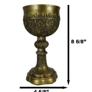 Ebros Decorative Merlin's Holy Grail The Golden Cup Of Life Decorative Chalice Ceremonial Cup Arthurian Legends Medieval Accent Decor