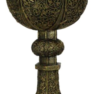 Ebros Decorative Merlin's Holy Grail The Golden Cup Of Life Decorative Chalice Ceremonial Cup Arthurian Legends Medieval Accent Decor