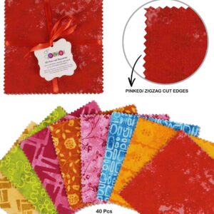 Soimoi Batik Print Precut 10-inch Cotton Fabric Quilting Squares Charm Pack DIY Patchwork Sewing Craft