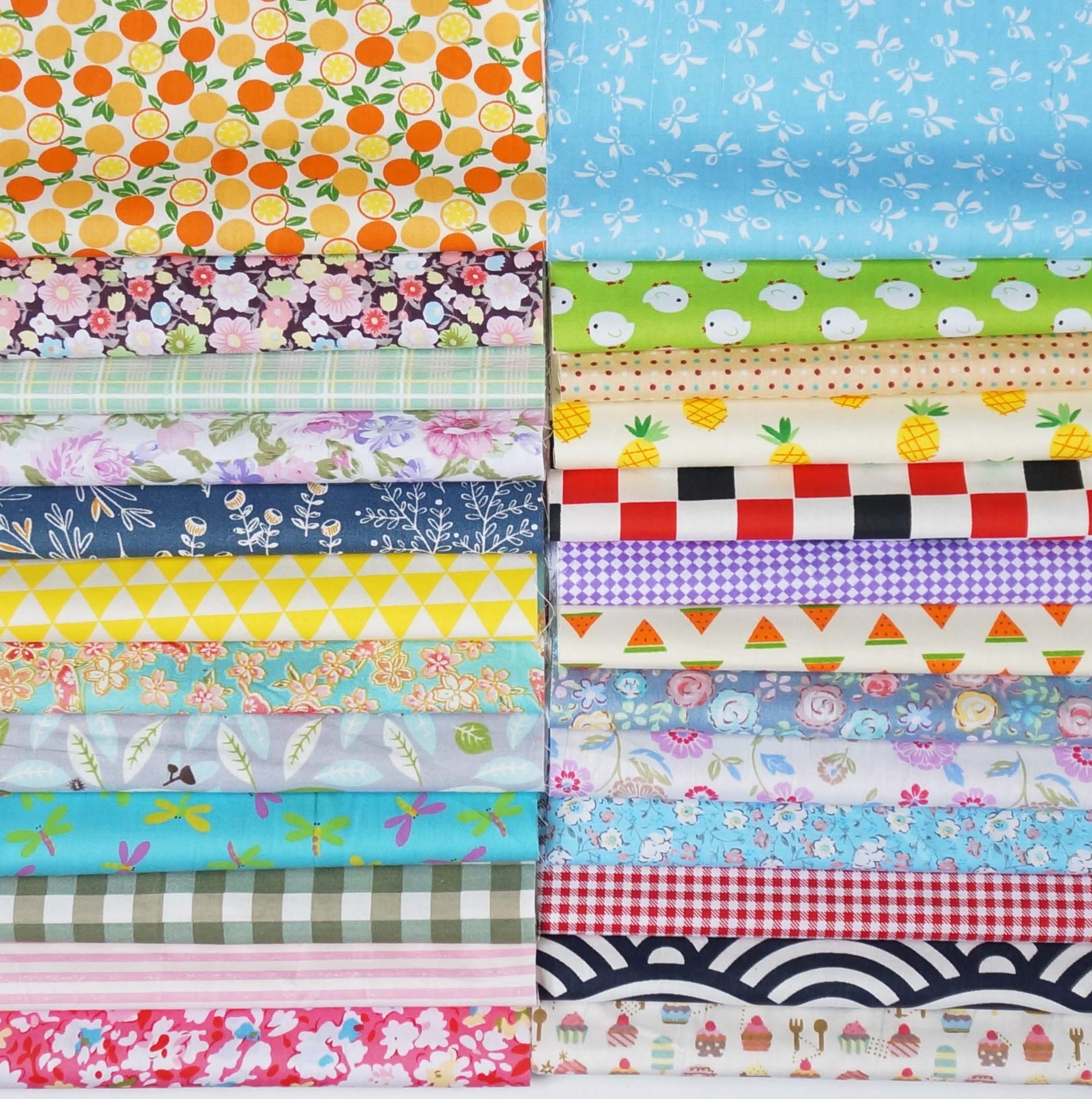 Precut Fabric Squares Misscrafts 50pcs 10 x 10 inches Cotton Fabric Bundle Quilting Charm Pack for Quilting Sewing Craft Patchwork