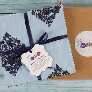 Soimoi Block Print Precut 10-inch Cotton Fabric Quilting Squares Charm Pack DIY Patchwork Sewing Craft