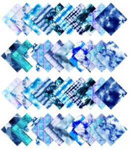 soimoi precut 10-inch tie dye prints cotton fabric bundle quilting squares charm pack diy patchwork sewing craft- blue-yf