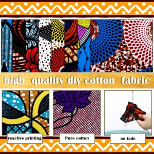 Mixweer 70 Pcs 10 x 10 Inch African Fabric Cotton Printed Wax Cloth African Ankara Fabric for Party Dress Crafts Supplies, 48 Styles Multicolored