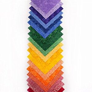 108 Rainbow Basics pre Cut Charm Pack 5" Squares 100% Cotton Fabric Quilt