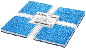 holiday charms 2021 2021 blue ten square 42 10-inch squares layer cake robert kaufman ten-1092-42