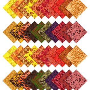 Soimoi Batik Print Precut 10-inch Cotton Fabric Quilting Squares Charm Pack DIY Patchwork Sewing Craft