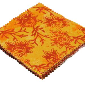 Soimoi Batik Print Precut 10-inch Cotton Fabric Quilting Squares Charm Pack DIY Patchwork Sewing Craft