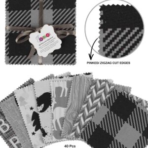 Soimoi Lumberjack Print Precut 10-inch Cotton Fabric Quilting Squares Charm Pack DIY Patchwork Sewing Craft