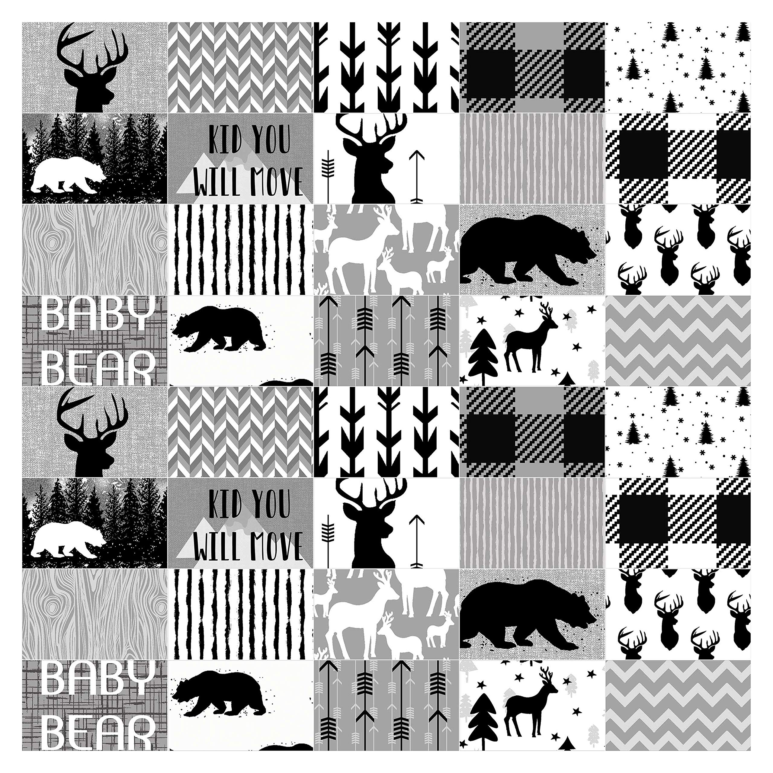 Soimoi Lumberjack Print Precut 10-inch Cotton Fabric Quilting Squares Charm Pack DIY Patchwork Sewing Craft