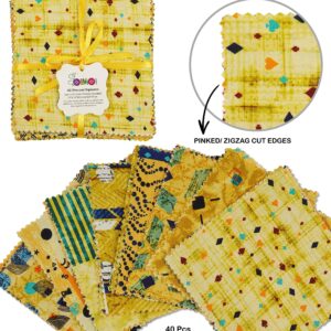 Soimoi Geometric with Texture Print Precut 10-inch Cotton Fabric Quilting Squares Charm Pack DIY Patchwork Sewing Craft