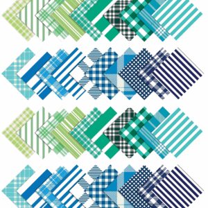 Soimoi Precut 10-inch Check Prints Cotton Fabric Bundle Quilting Squares Charm Pack DIY Patchwork Sewing Craft- Blue & Sea Green