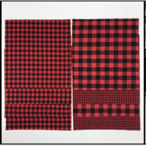 20 Pieces Christmas Gingham Fabric, Xmas Cotton Buffalo Plaids Color Red/Black White/Black Green/Black Squares for Sewing Quilting DIY Homemade Crafts 10 x 10 inches