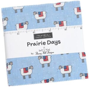 moda fabrics prairie days charm pack by bunny hill designs; 42-5 inch precut fabric quilt squares assorted 5 inches 2990pp