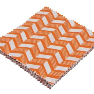 Soimoi Precut 10-inch Geometric Patterns Prints Cotton Fabric Bundle Quilting Squares Charm Pack DIY Patchwork Sewing Craft- Orange & Black