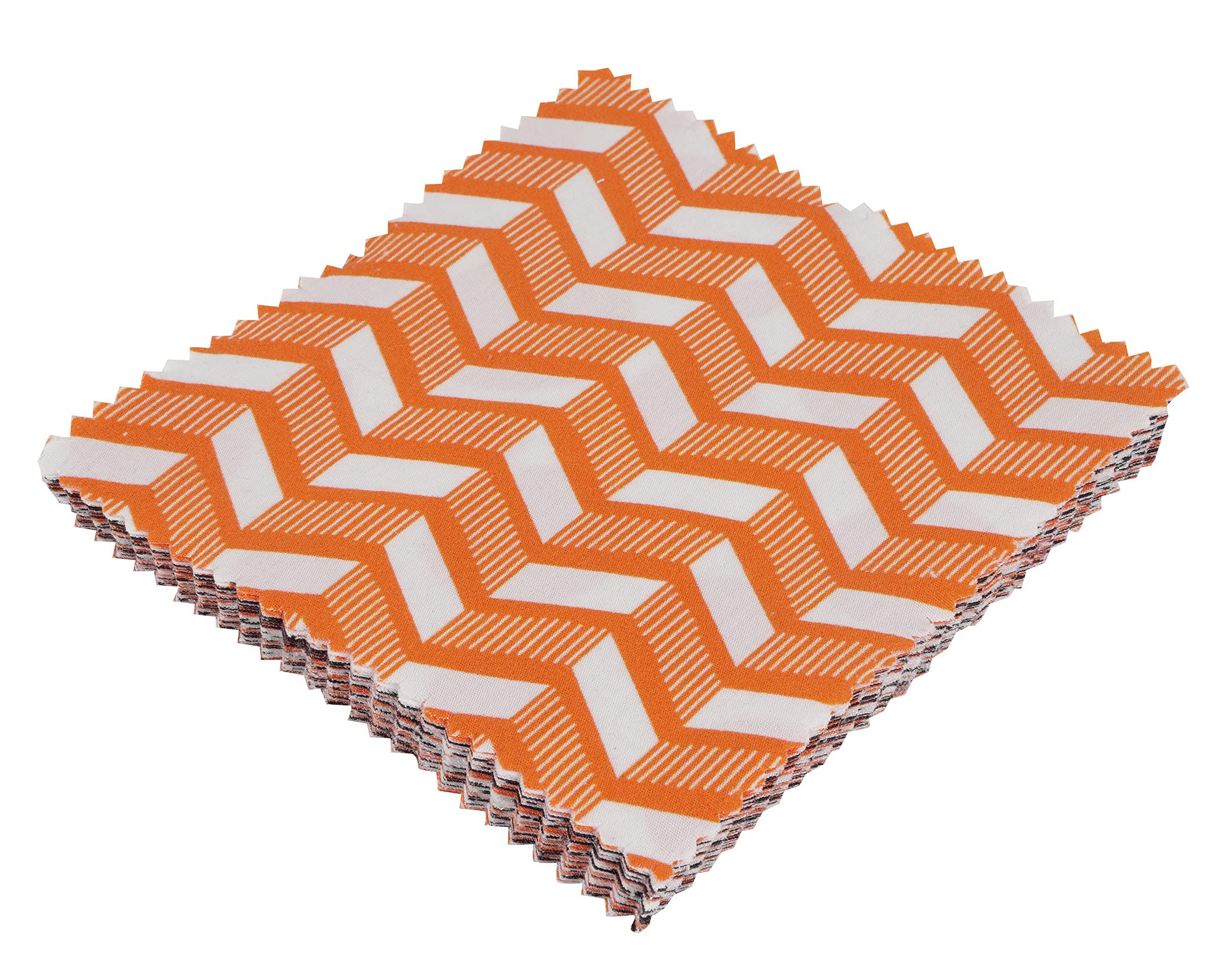 Soimoi Precut 10-inch Geometric Patterns Prints Cotton Fabric Bundle Quilting Squares Charm Pack DIY Patchwork Sewing Craft- Orange & Black