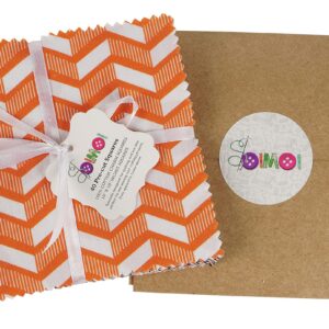 Soimoi Precut 10-inch Geometric Patterns Prints Cotton Fabric Bundle Quilting Squares Charm Pack DIY Patchwork Sewing Craft- Orange & Black