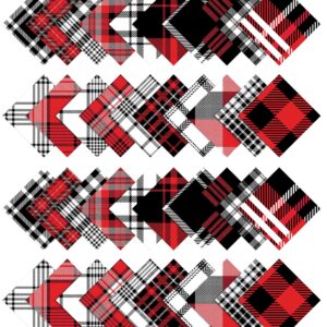 Soimoi Precut 10-inch Tartan Prints Cotton Fabric Bundle Quilting Squares Charm Pack DIY Patchwork Sewing Craft- Magenta & Black